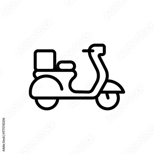 Outline delivery scooter motor bike food service
