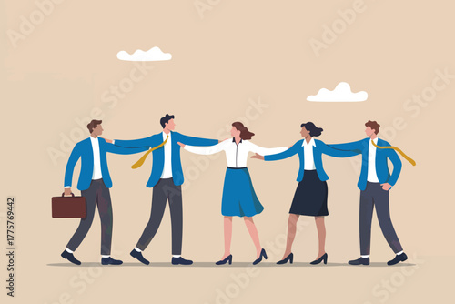 Diverse business team collaborating united holding hands showing partnership unity and support for success and growth