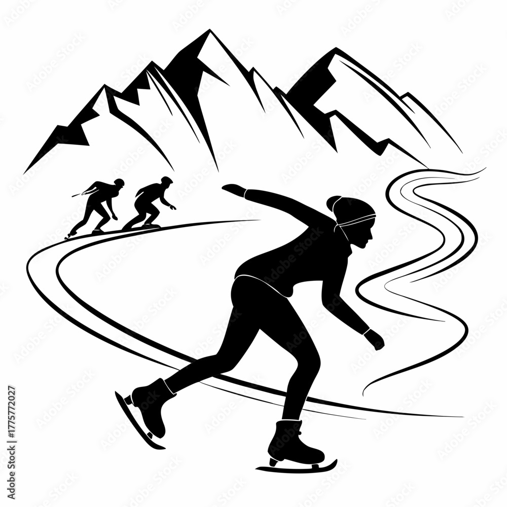 Fototapeta premium skiing icon vector illustration