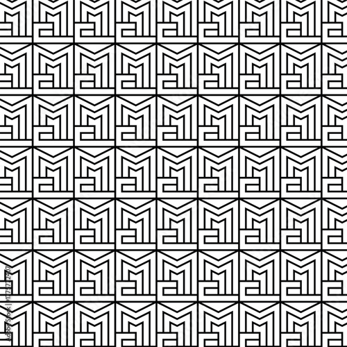 Retro set of minimalist black and white geometric vector pattern posters with 1920s geometric design. Trendy Bauhaus pattern background for cover design, poster and interior
