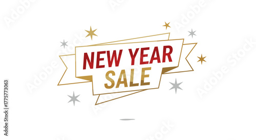 New Year Sale: Captivating image of a festive banner announces the new year's sale