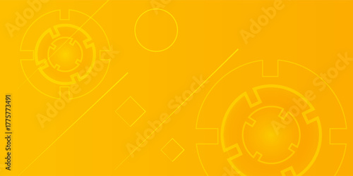 bright yellow abstract geometric background with futuristic circles. modern creative trendy design eps 10.
