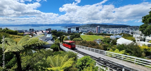 Photos Wellington, New Zealand - 22 January 2025: Wellington Cable Car and City View in Daylight