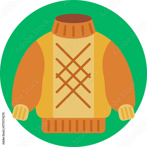 A warm, long-sleeved knit sweater for cooler autumn weather.