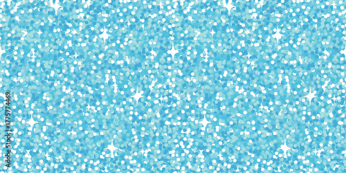 Seamless blue glitter texture with sparkling details creating a shiny festive background. Perfect for holiday wrapping, celebration themes, invitations, or elegant and glamorous design projects.
