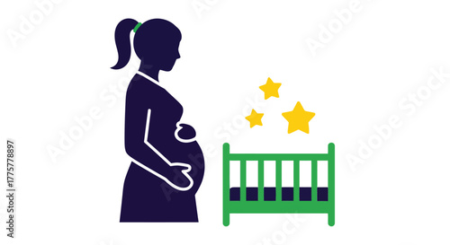 Pregnant woman dreaming of a new baby and future possibilities