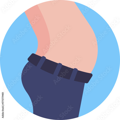 Overweight belly symbol – highlights central fat accumulation linked to obesity.