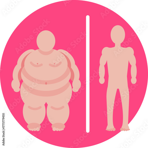 Outline of a human figure representing body weight and health.