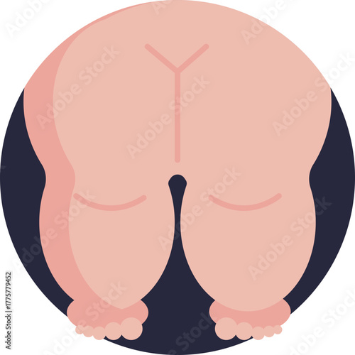 Illustration of a human thigh highlighting excess fat accumulation.