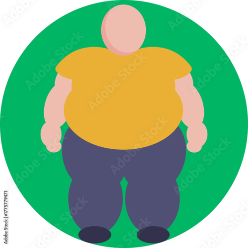 Silhouette of a human body illustrating excess weight or obesity.