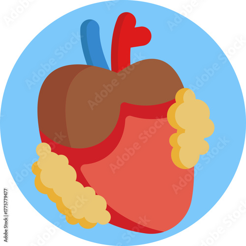 Heart affected by obesity – Represents the impact of excess weight on heart health.