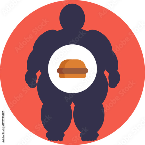 An illustration of fast food items representing excessive calorie intake and poor diet choices.