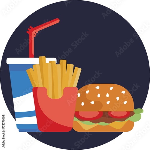 Unhealthy snacks – Represents high-calorie, low-nutrient foods like chips, candy, and fast food.