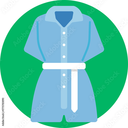 A lightweight dress styled like a button-up shirt, perfect for warm weather.