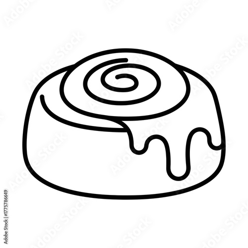 cinnamon roll line icon representing sweet bakery pastry and dessert