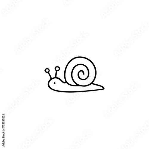 Simple line drawing of a snail