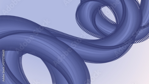 An abstract fluid wave shape with a textured surface rendered in shades of blue and purple against a soft gradient background