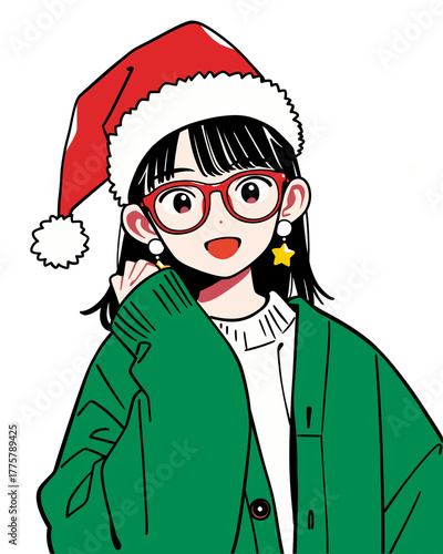 クリスマスコスチュームを身につける若者