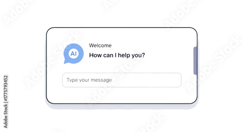 AI Chatbot Interface on Smartphone Screen Virtual Assistant Future Technology Concept