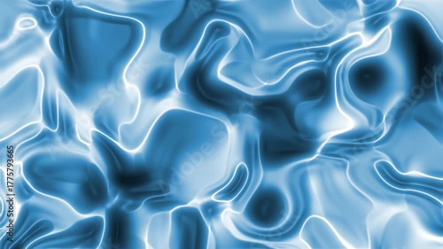 Abstract flowing blue liquid with glowing white lines creates a mesmerizing, ethereal background