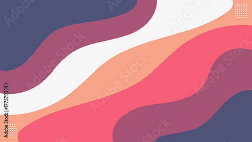 Abstract Background Design with Layers of Abstract Wave Shapes Form Gradient Colors. Vector Illustration
