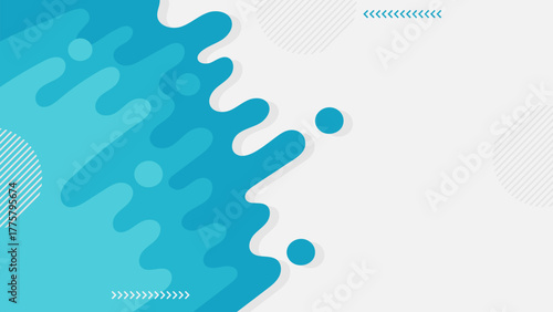 Blue Rounded Lines Background Abstract Liquid Shape Dashed Lines and Dots.Vector Illustration