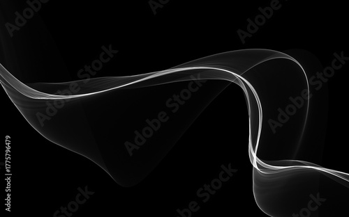 Dark abstract background with a glowing abstract waves