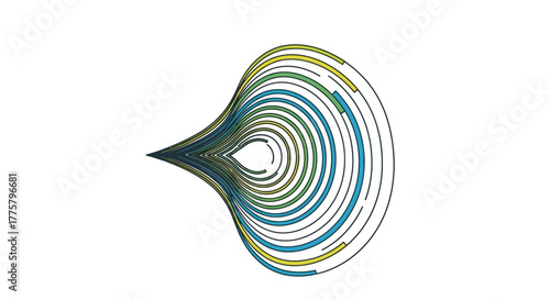 Abstract Circular Graphic Illustration A Modern Design with Color Gradients on White Background