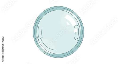 Glass Lens with Reflections A Transparent Circular Element for Design and Digital Media