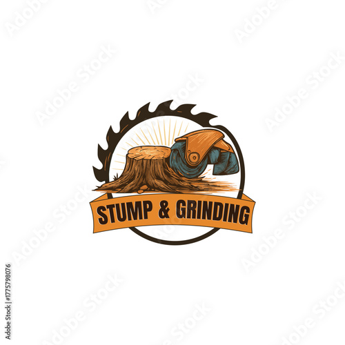 Professional logo design  tree care and stump grinding services.