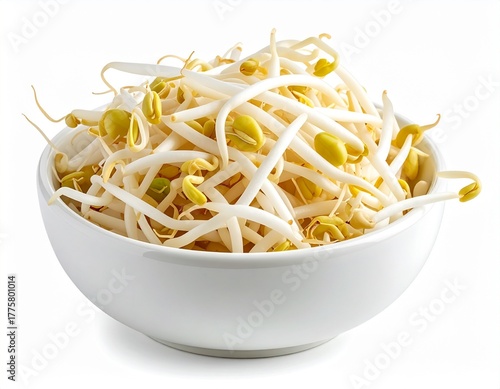 Vegan Food Ingredient Soybean Sprouts in Bowl