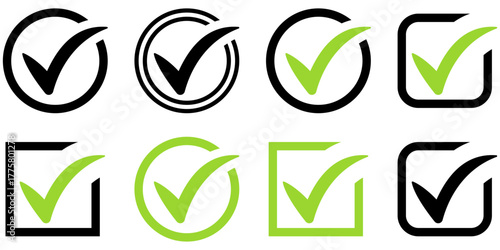 check box icon with correct, accept checkmark icons tick box checked, check list square frame - checkbox symbol approved sign
