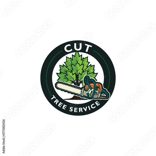 Professional logo design representing tree care and stump grinding services.