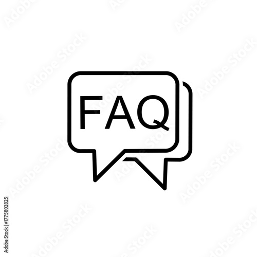 FAQ, questions and answers icon., Q and A speech vector sign, Symbol, logo illustration