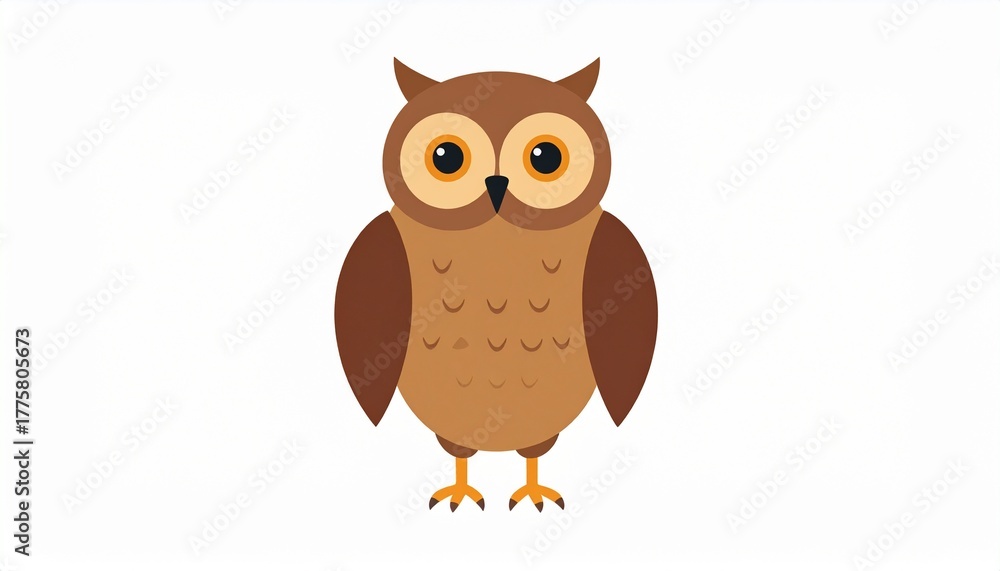 Naklejka premium Owl illustration on White Background 