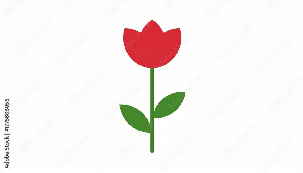 Obraz premium Illustration of Tulip Plant on white 