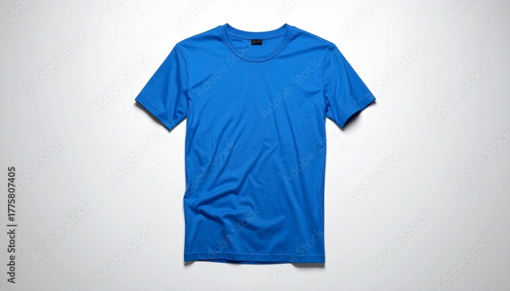 Naklejka premium blue color t-shirt mockup white background