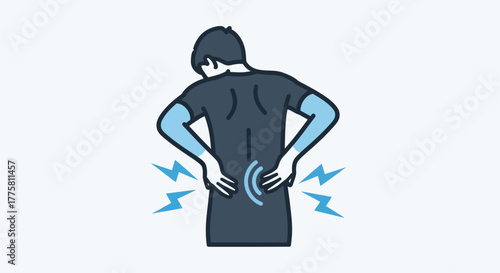 Man suffering from severe lower back pain with radiating discomfort