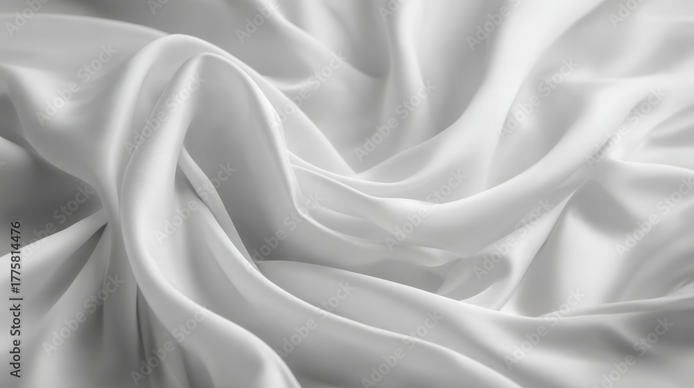 Obraz premium Elegant white silk fabric with soft folds and smooth texture creates a luxurious background