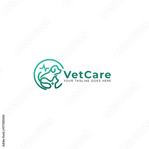 logo concept connection between veterinarians, clinics, and pet owners, symbolizing trust, care, and innovation