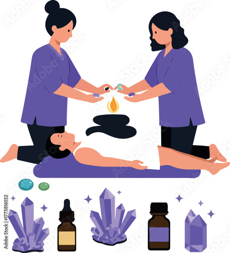 Crystals And Essential Oils Healing Session With Two Practitioners