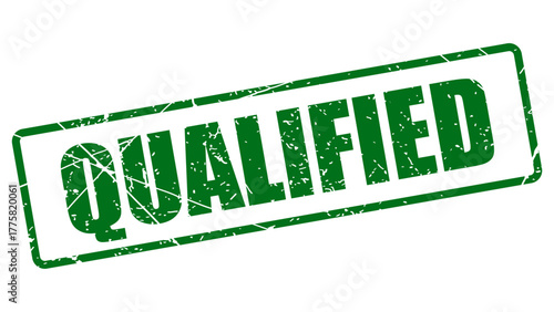 Qualfied stamp with grunge texture