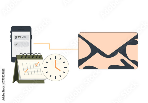 Digital tools, like the to-do list application, calendar, clock, and an email are linked and ready to go. Perfect for business and online tasks.