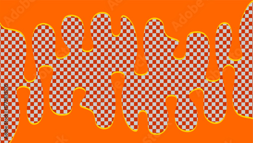 Dripping honey illustration. Honey dripping on transparent pattern background. Dripped honey illustration. Honey drips on transparent background. Symbol of dripping honey illustration.