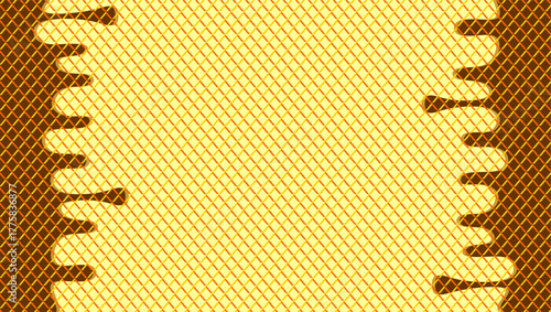 Dripping chocolate illustration. Chocolate drips illustration under waffle background. Wavy chocolate drip illustration. Dripping chocolate illustration under waffle background. 