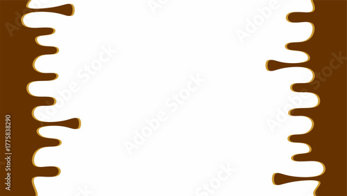 Dripping chocolate illustration. Chocolate drips illustration on white background. Wavy chocolate drip illustration. Dripping chocolate illustration on white background. 