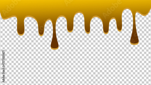 Dripping chocolate illustration. Chocolate drips illustration on transparent background. Wavy chocolate drip illustration. Dripping chocolate illustration on transparent background. 