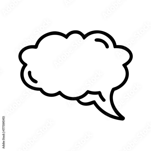 A clean speech bubble isolated on a neutral background, ready to be filled with text