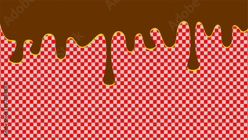 Dripping chocolate illustration. Chocolate drips illustration on transparent  background. Wavy chocolate drip illustration. Dripping chocolate illustration on transparent background. 