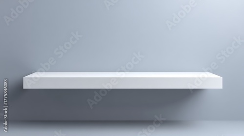Wallpaper Mural Minimalist White Shelf on Light Gray Wall Background for Product Display and Interior Design Torontodigital.ca